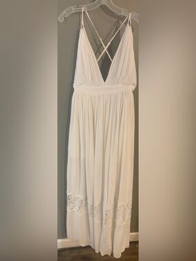 Women's White Pleated Maxi Skirt by Dress Day